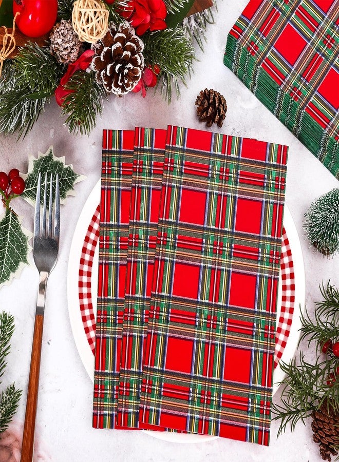 وولاين مجموعة مناديل ضيوف بنقشة مربعات عيد الميلاد من والين، 80 قطعة، مناديل ورقية حمراء مربعة للاستخدام مرة واحدة، مناسبة لحفلات عيد الميلاد، مناشف ورقية لليدين، مناديل ورقية للحمام، لوازم طاولة حفلات أعياد الميلاد والعطلات - Image 4